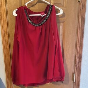 Elegant Red Sleeveless Top